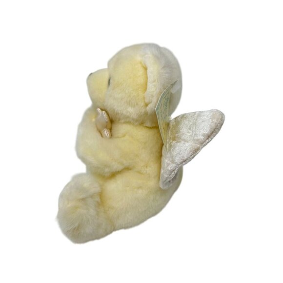 Russ Berrie Prayer Bear Angel Wing Cross 7" Russ Baby Cream Plush Stuffed Animal - Picture 8 of 11